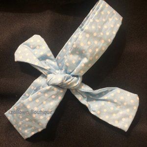 Blue & White Polka Dot Knot Headband  kids  BWKHB  Handmade NWT Boutique